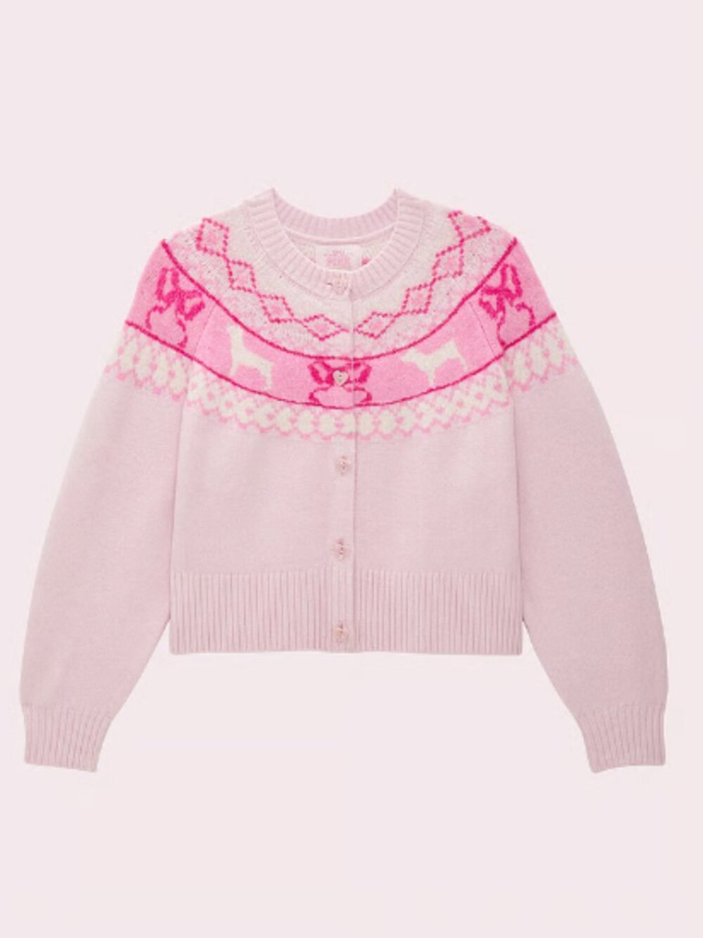 PINK x LoveShackFancy Victoria's Secret Fairisle Boxy Crew Cardigan Sweater